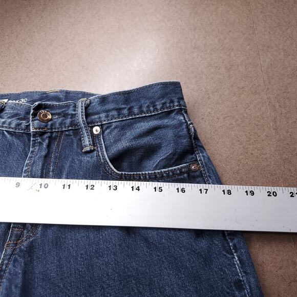 Gap 1969 Standard Jeans Mens 28x30 Blue Dark Wash Straight Leg Preppy Classic - Picture 4 of 11